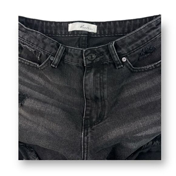 KanCan Black Distressed Shorts Size Medium - Picture 2 of 6